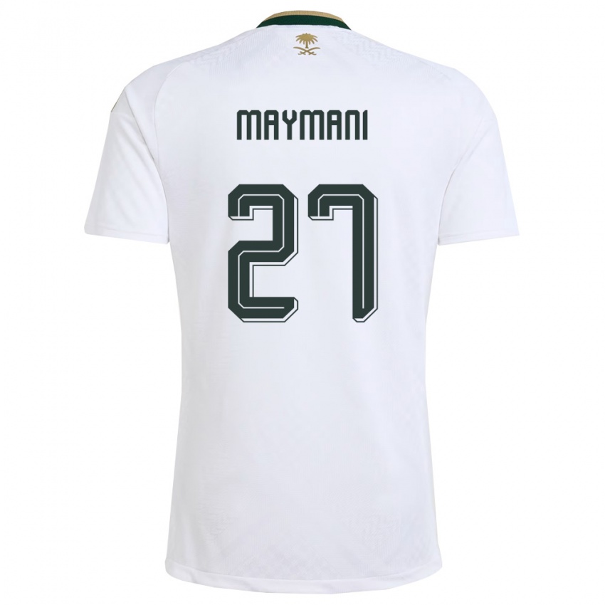 ילדים ערב הסעודית Ammar Maymani #27 לבן ירוק זהב הרחק ג'רזי 26-28 חולצה קצרה