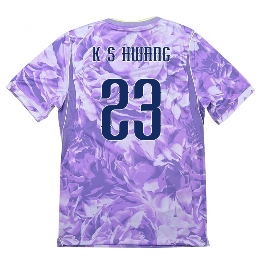 ילדים דרום קוריאה Seok-Ki Hwang #23 סגול ירוק הרחק ג'רזי 26-28 חולצה קצרה