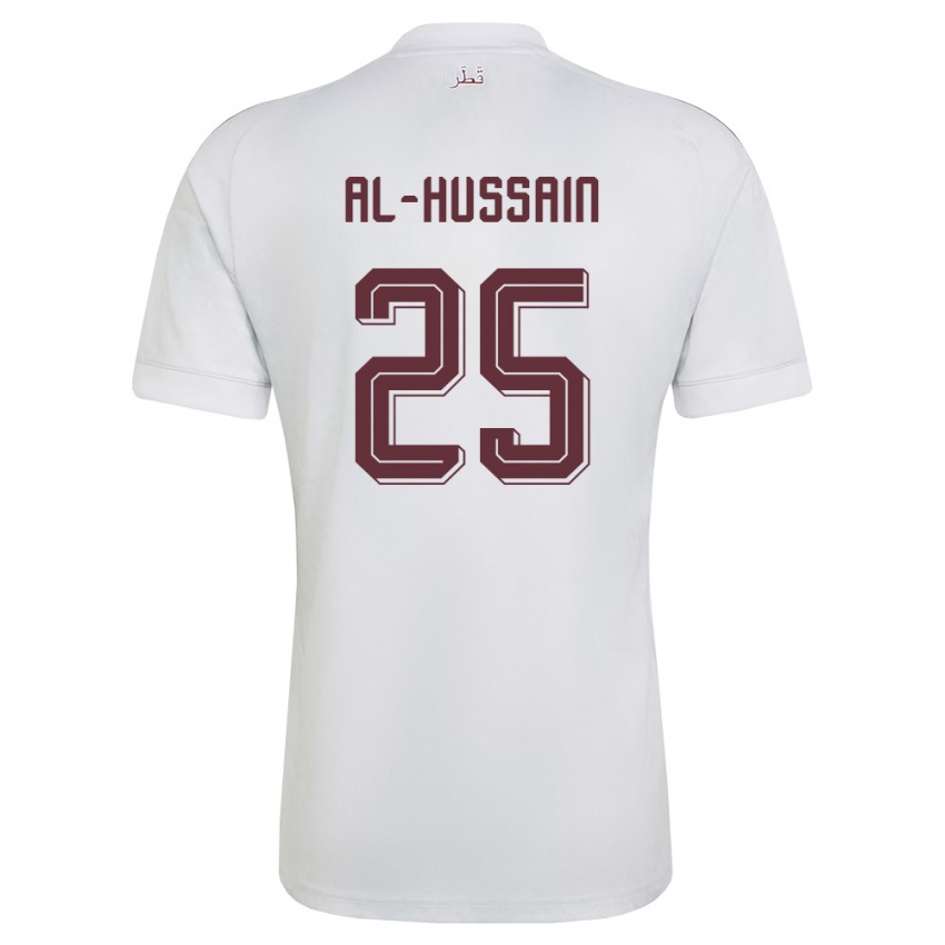 ילדים קטאר Al-Hashmi Al-Hussain #25 לבן בורדו הרחק ג'רזי 26-28 חולצה קצרה