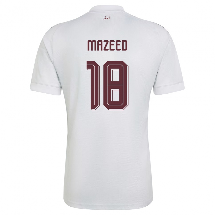 ילדים קטאר חאליד מוניר עלי #18 לבן בורדו הרחק ג'רזי 26-28 חולצה קצרה