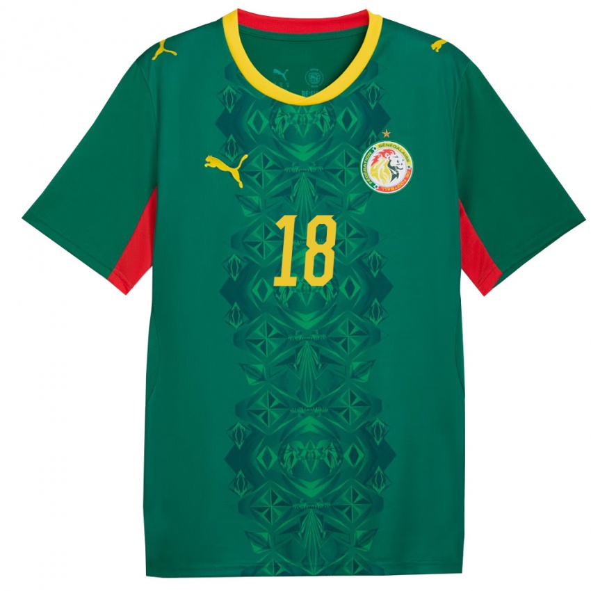 ילדים סנגל Moussa Cissé #18 ירוק צהוב אדום הרחק ג'רזי 26-28 חולצה קצרה