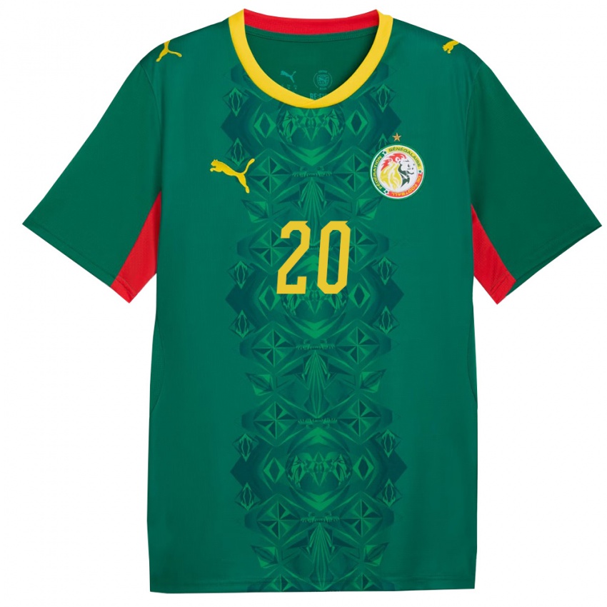 ילדים סנגל אטיין מנדי #20 ירוק צהוב אדום הרחק ג'רזי 26-28 חולצה קצרה