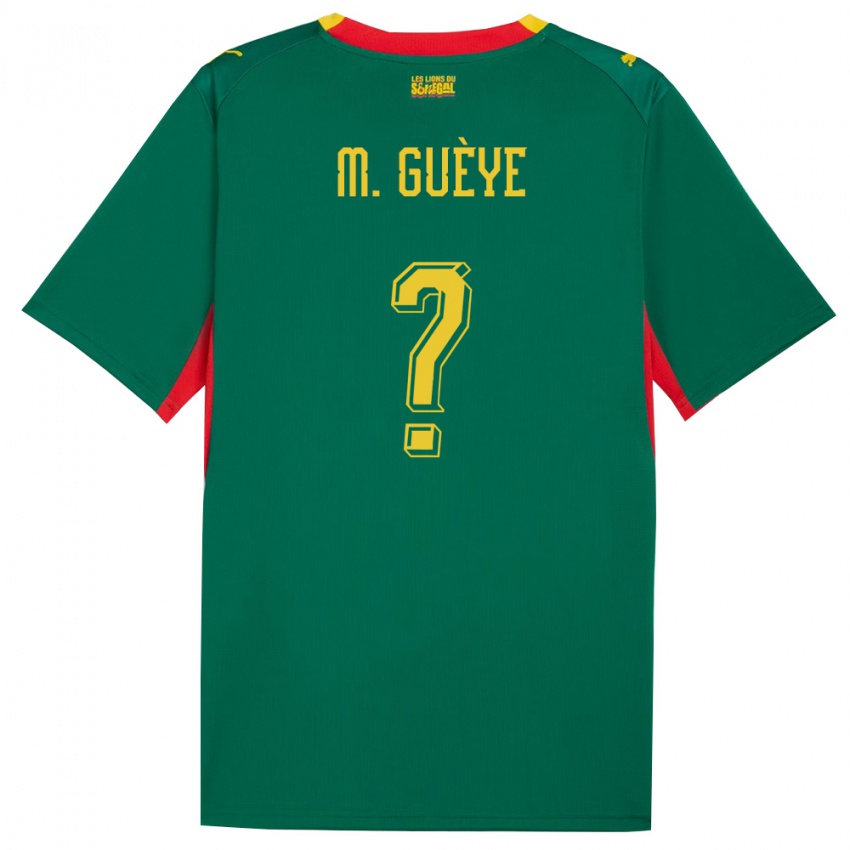 ילדים סנגל Mouhamed Guèye #0 ירוק צהוב אדום הרחק ג'רזי 26-28 חולצה קצרה