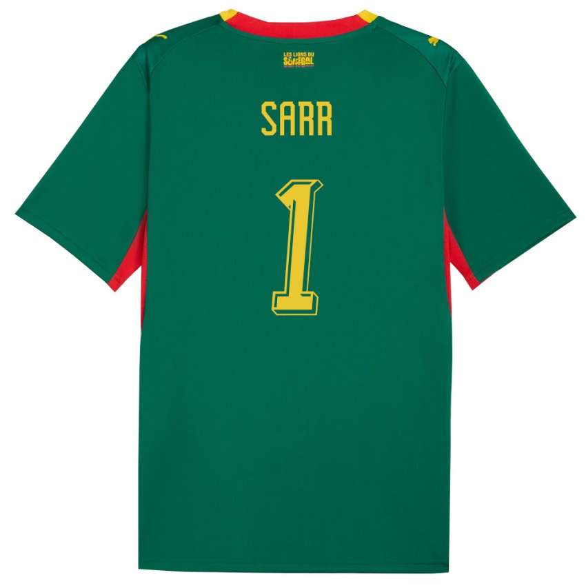 ילדים סנגל שייח קיין סאר #1 ירוק צהוב אדום הרחק ג'רזי 26-28 חולצה קצרה