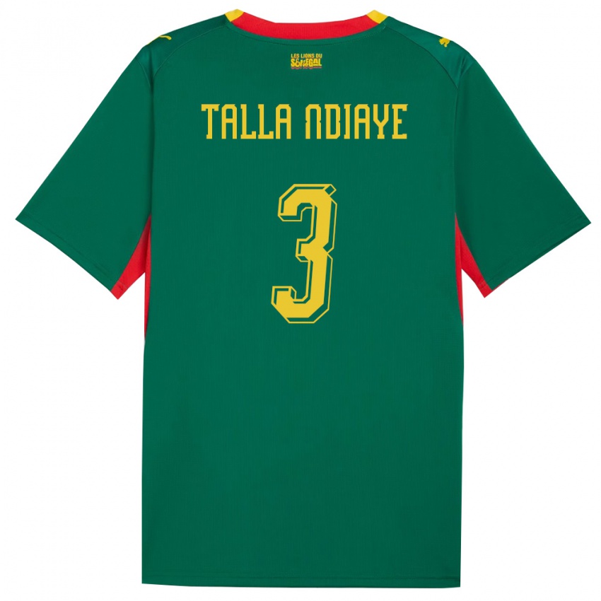 ילדים סנגל מור טאלה נדייה #3 ירוק צהוב אדום הרחק ג'רזי 26-28 חולצה קצרה