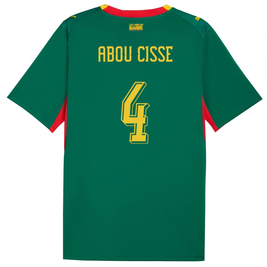 ילדים סנגל פאפה אבו סיסה #4 ירוק צהוב אדום הרחק ג'רזי 26-28 חולצה קצרה