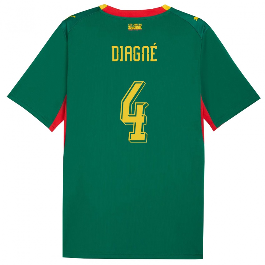 ילדים סנגל אוסיינו דיאגנה #4 ירוק צהוב אדום הרחק ג'רזי 26-28 חולצה קצרה