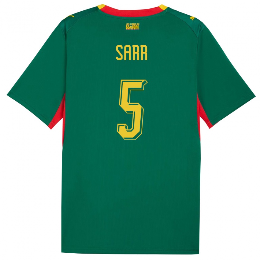 ילדים סנגל Omar Sarr #5 ירוק צהוב אדום הרחק ג'רזי 26-28 חולצה קצרה