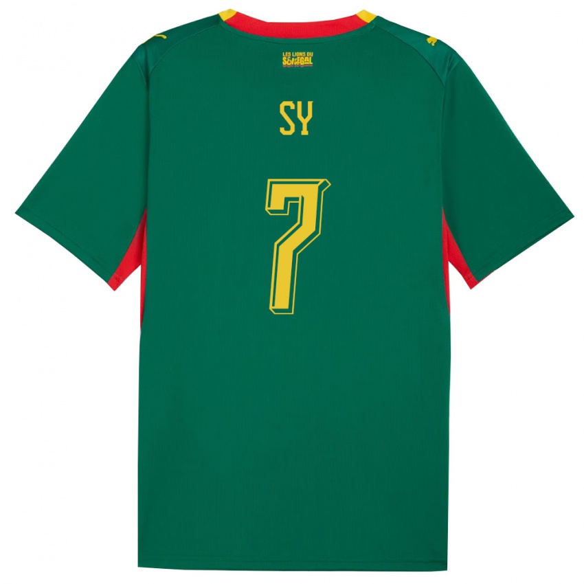 ילדים סנגל Mouhamed Sy #7 ירוק צהוב אדום הרחק ג'רזי 26-28 חולצה קצרה