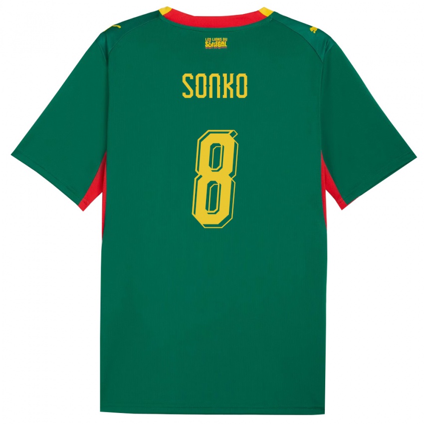 ילדים סנגל באקארי סונקו #8 ירוק צהוב אדום הרחק ג'רזי 26-28 חולצה קצרה