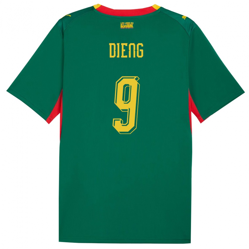 ילדים סנגל Ibrahima Dieng #9 ירוק צהוב אדום הרחק ג'רזי 26-28 חולצה קצרה