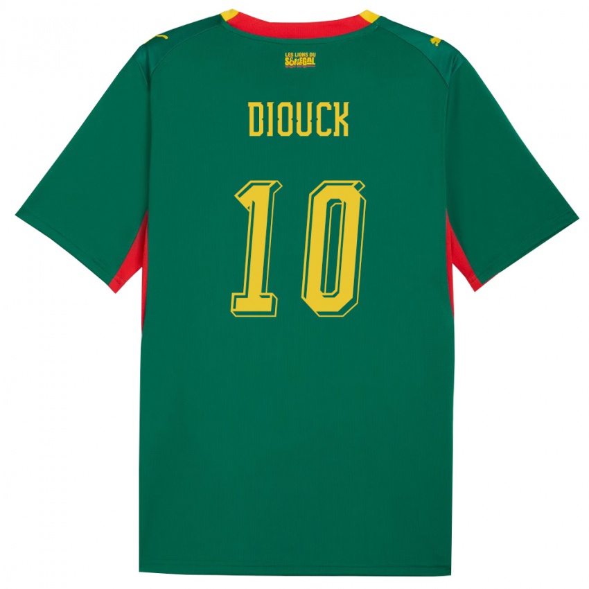 ילדים סנגל Seydi Diouck #10 ירוק צהוב אדום הרחק ג'רזי 26-28 חולצה קצרה