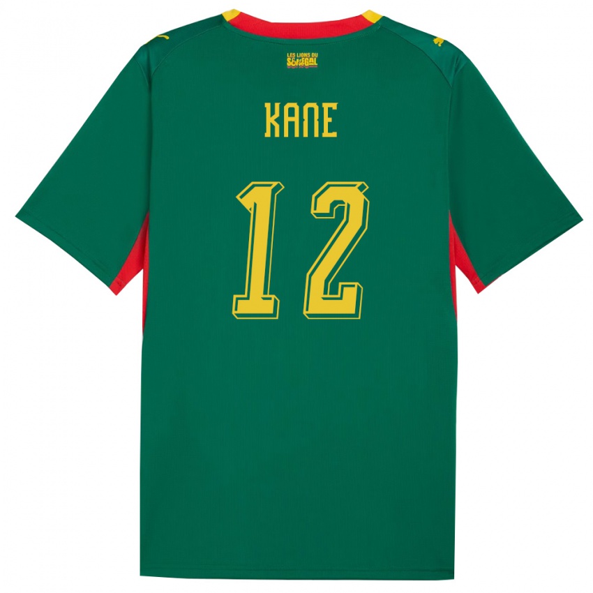 ילדים סנגל Issa Kane #12 ירוק צהוב אדום הרחק ג'רזי 26-28 חולצה קצרה