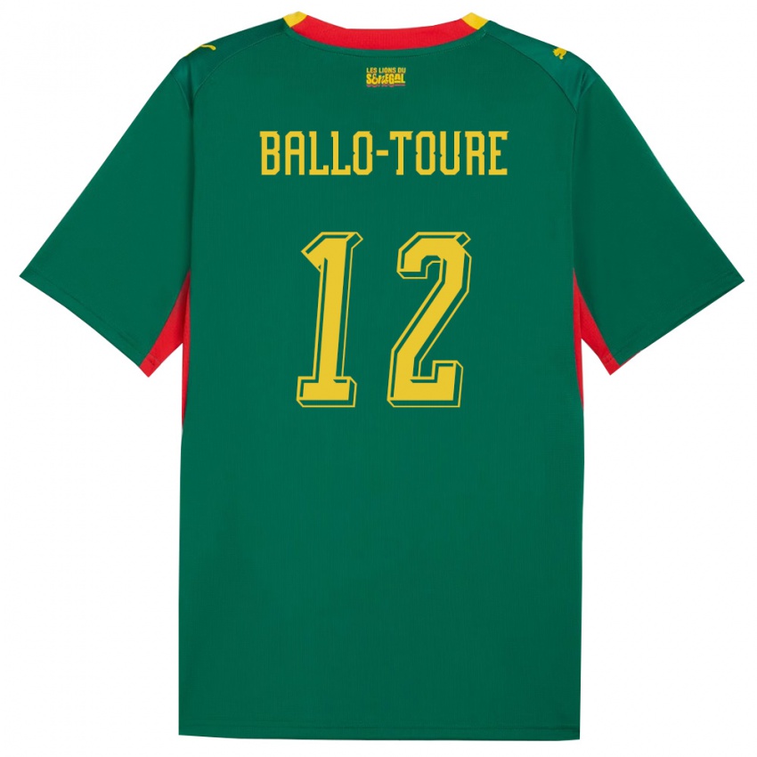 ילדים סנגל פודה באלו-טורה #12 ירוק צהוב אדום הרחק ג'רזי 26-28 חולצה קצרה