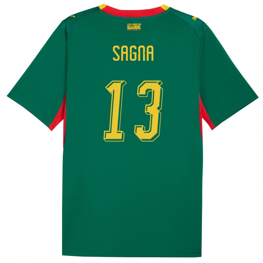 ילדים סנגל ז׳ינט סאניה #13 ירוק צהוב אדום הרחק ג'רזי 26-28 חולצה קצרה