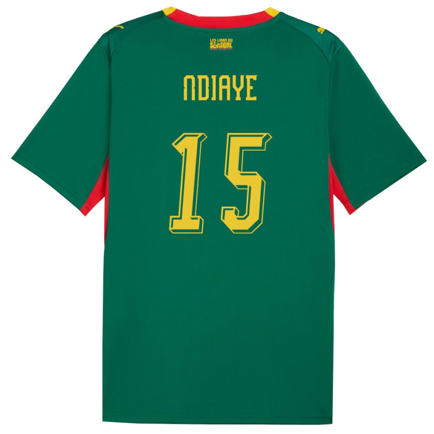 ילדים סנגל אוסיינו אנדיאיי #15 ירוק צהוב אדום הרחק ג'רזי 26-28 חולצה קצרה