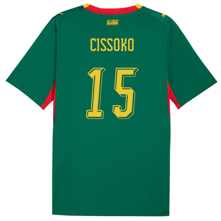 ילדים סנגל איברהימה סיסוקו #15 ירוק צהוב אדום הרחק ג'רזי 26-28 חולצה קצרה