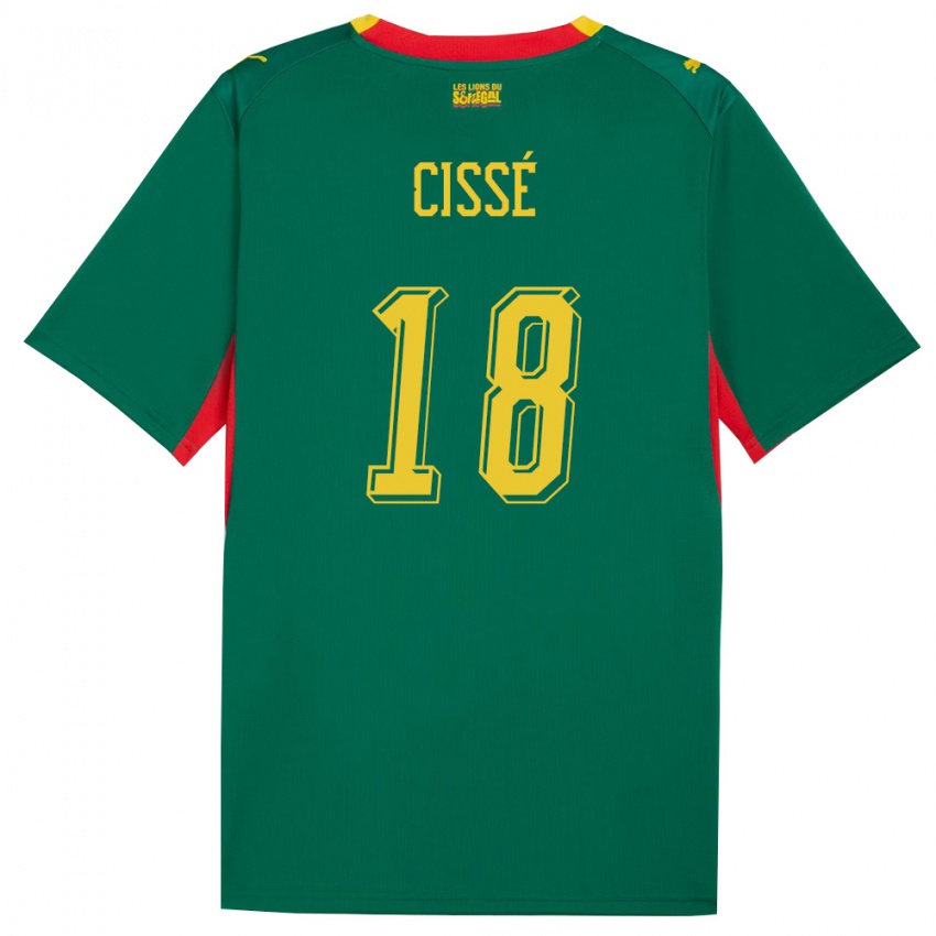 ילדים סנגל Moussa Cissé #18 ירוק צהוב אדום הרחק ג'רזי 26-28 חולצה קצרה