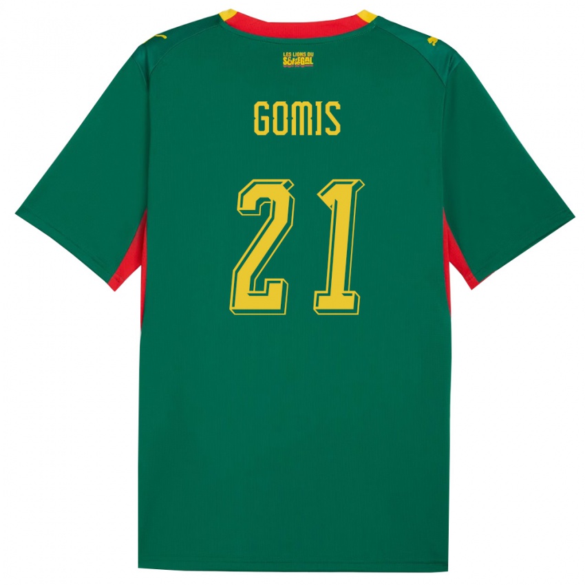 ילדים סנגל Norbert Gomis #21 ירוק צהוב אדום הרחק ג'רזי 26-28 חולצה קצרה