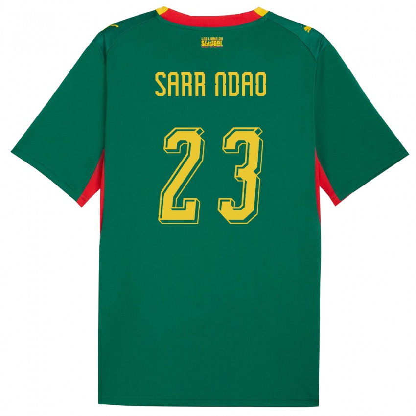 ילדים סנגל Alioune Sarr Ndao #23 ירוק צהוב אדום הרחק ג'רזי 26-28 חולצה קצרה