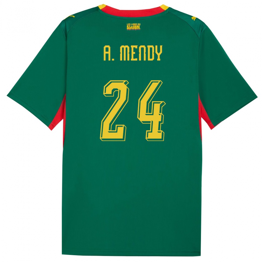 ילדים סנגל אנטואן מנדי #24 ירוק צהוב אדום הרחק ג'רזי 26-28 חולצה קצרה