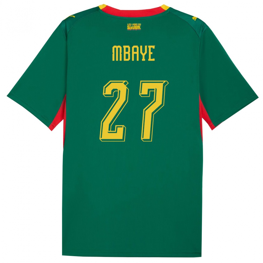 ילדים סנגל איברהים אמבאייה #27 ירוק צהוב אדום הרחק ג'רזי 26-28 חולצה קצרה