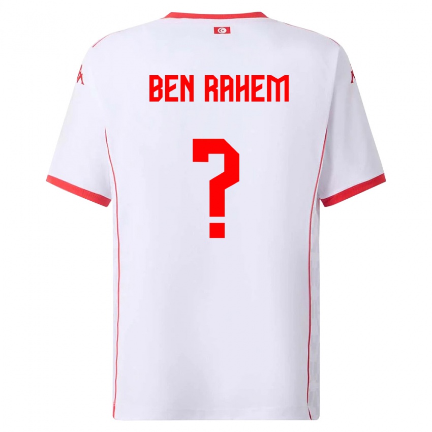 ילדים תוניסיה Farès Ben Rahem #0 לבן אדום הרחק ג'רזי 26-28 חולצה קצרה