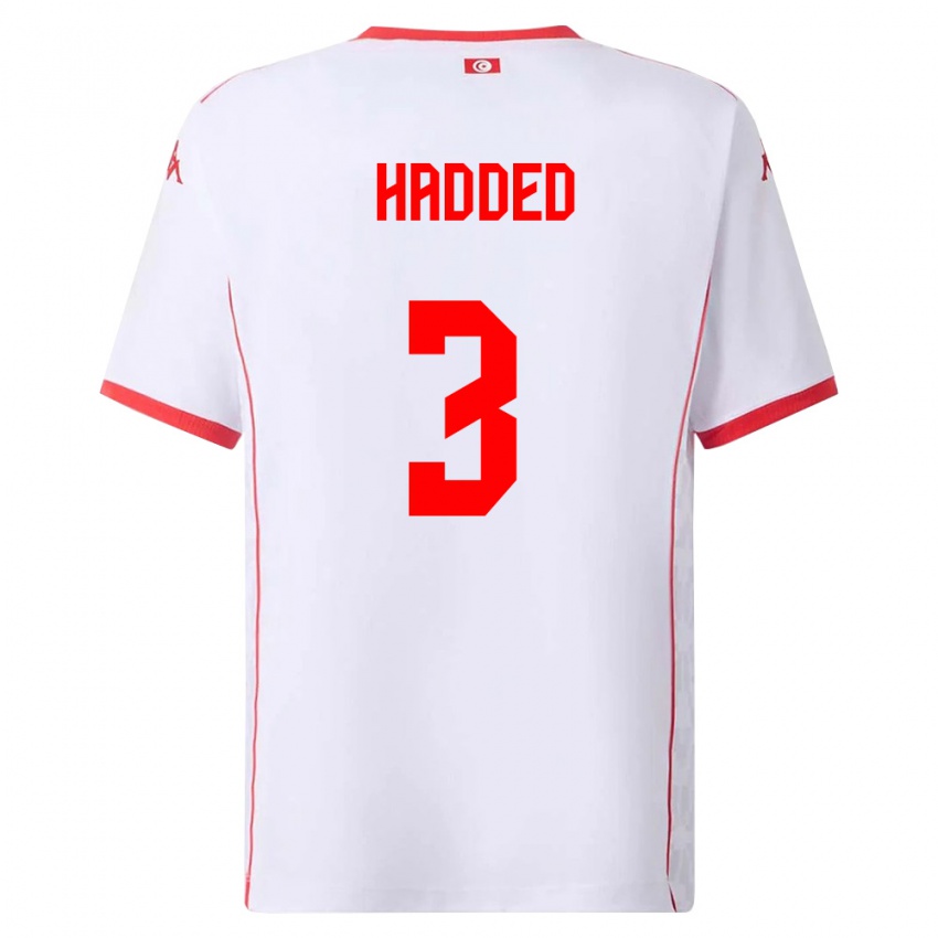 ילדים תוניסיה ריין חדד #3 לבן אדום הרחק ג'רזי 26-28 חולצה קצרה
