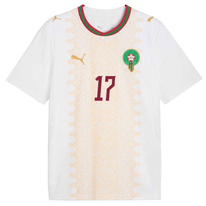 ילדים מָרוֹקוֹ אווה אליס #17 לבן זהב אדום הרחק ג'רזי 26-28 חולצה קצרה