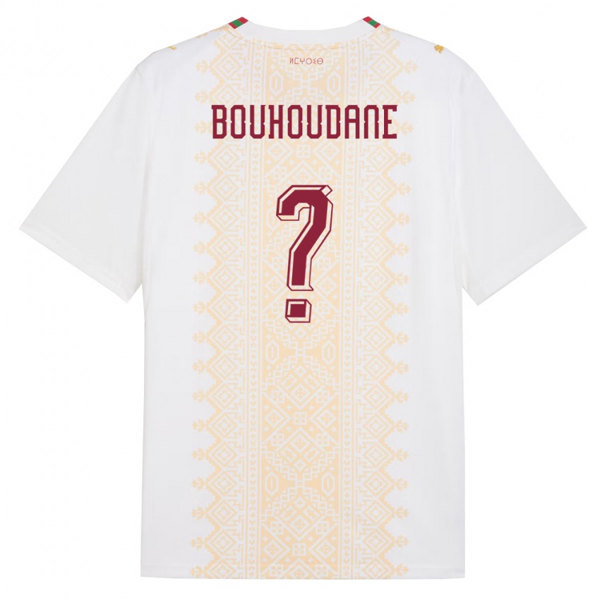ילדים מָרוֹקוֹ סאמי בוהאודאן #0 לבן זהב אדום הרחק ג'רזי 26-28 חולצה קצרה