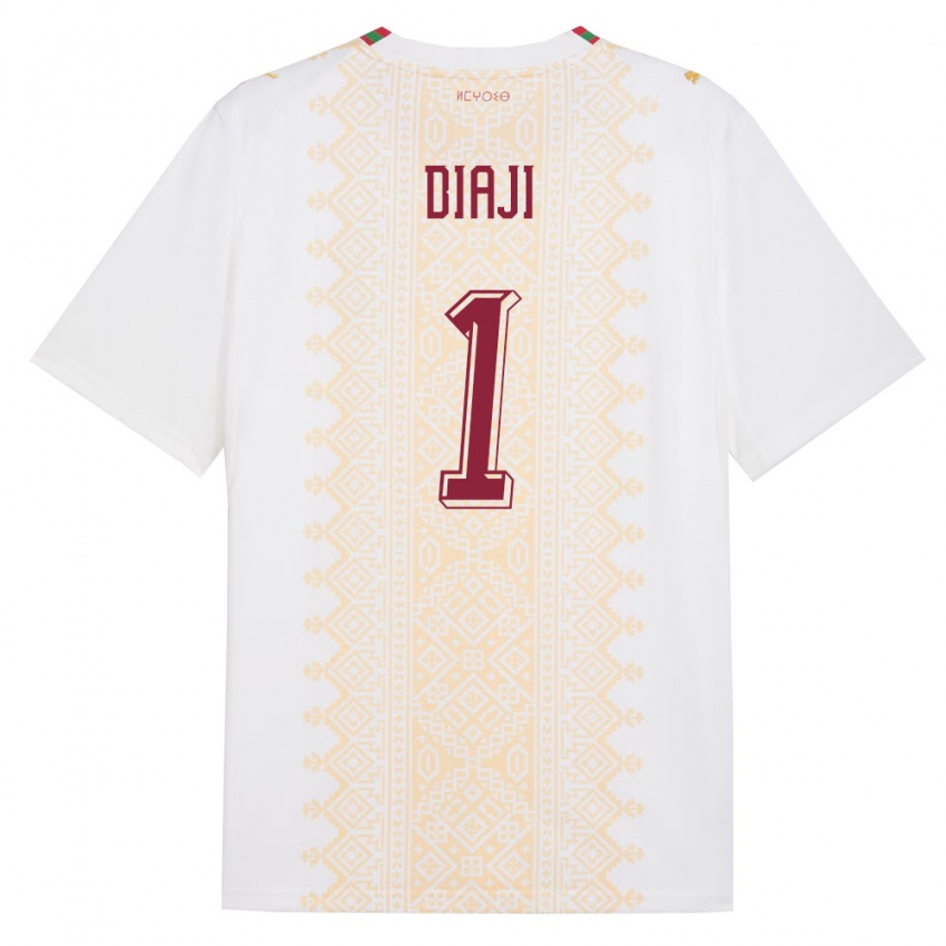 ילדים מָרוֹקוֹ Said Diaji #1 לבן זהב אדום הרחק ג'רזי 26-28 חולצה קצרה