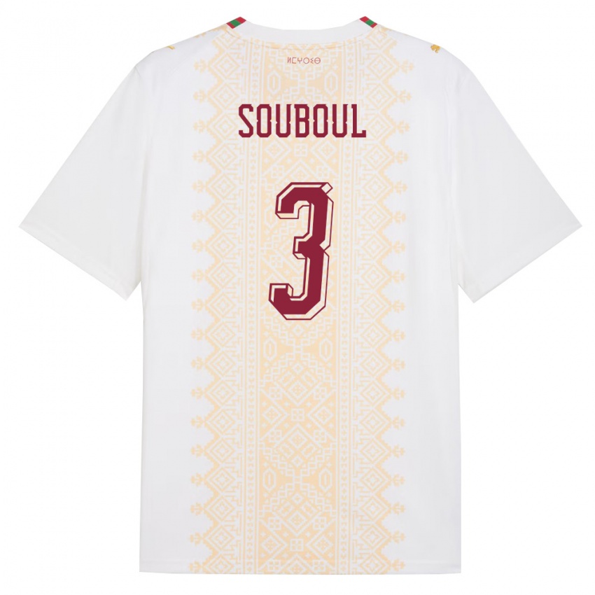 ילדים מָרוֹקוֹ מוחמד סובול #3 לבן זהב אדום הרחק ג'רזי 26-28 חולצה קצרה