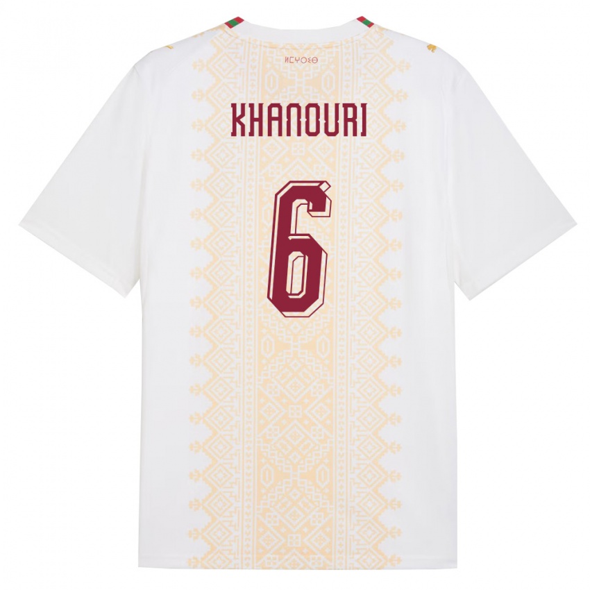 ילדים מָרוֹקוֹ Adam Khanouri #6 לבן זהב אדום הרחק ג'רזי 26-28 חולצה קצרה