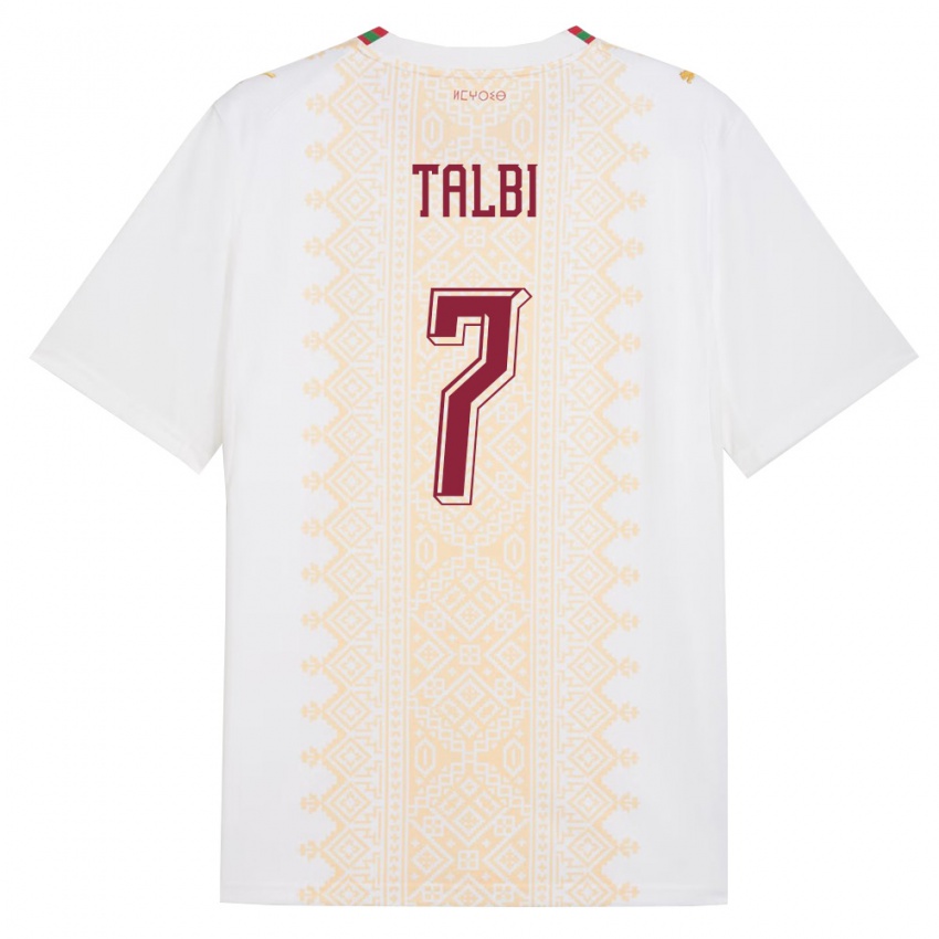 ילדים מָרוֹקוֹ שמסדין טלבי #7 לבן זהב אדום הרחק ג'רזי 26-28 חולצה קצרה