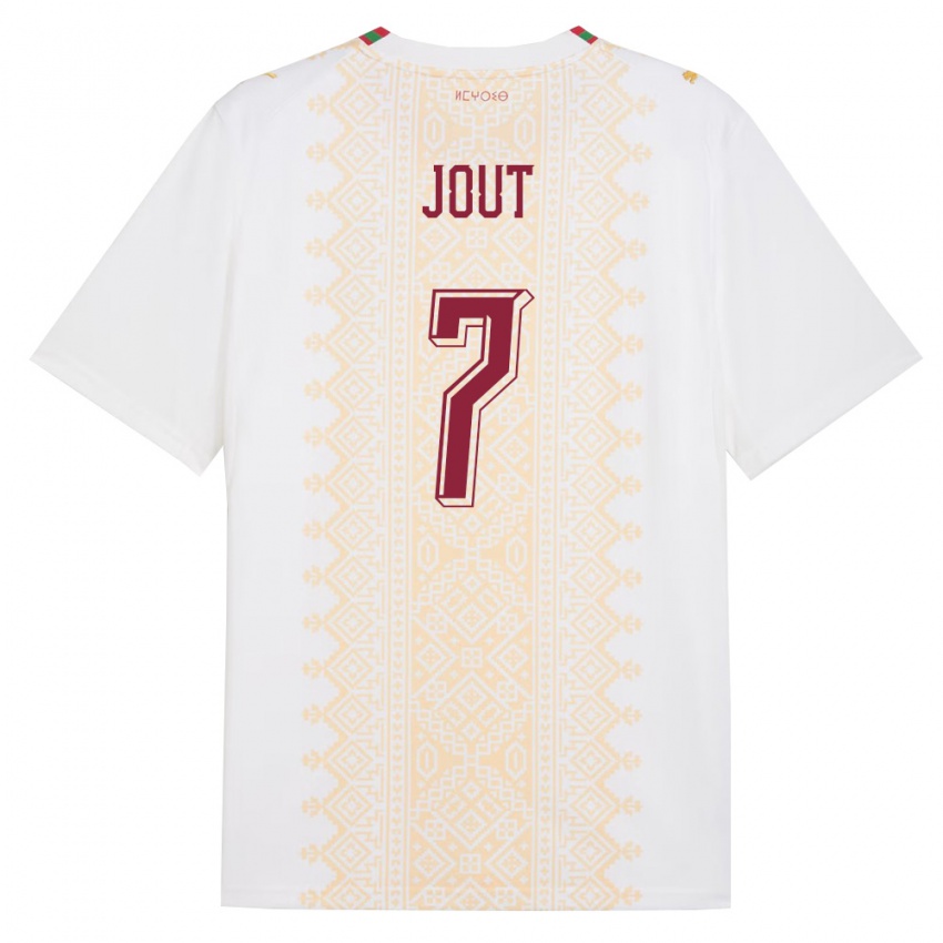 ילדים מָרוֹקוֹ Adam Jout #7 לבן זהב אדום הרחק ג'רזי 26-28 חולצה קצרה