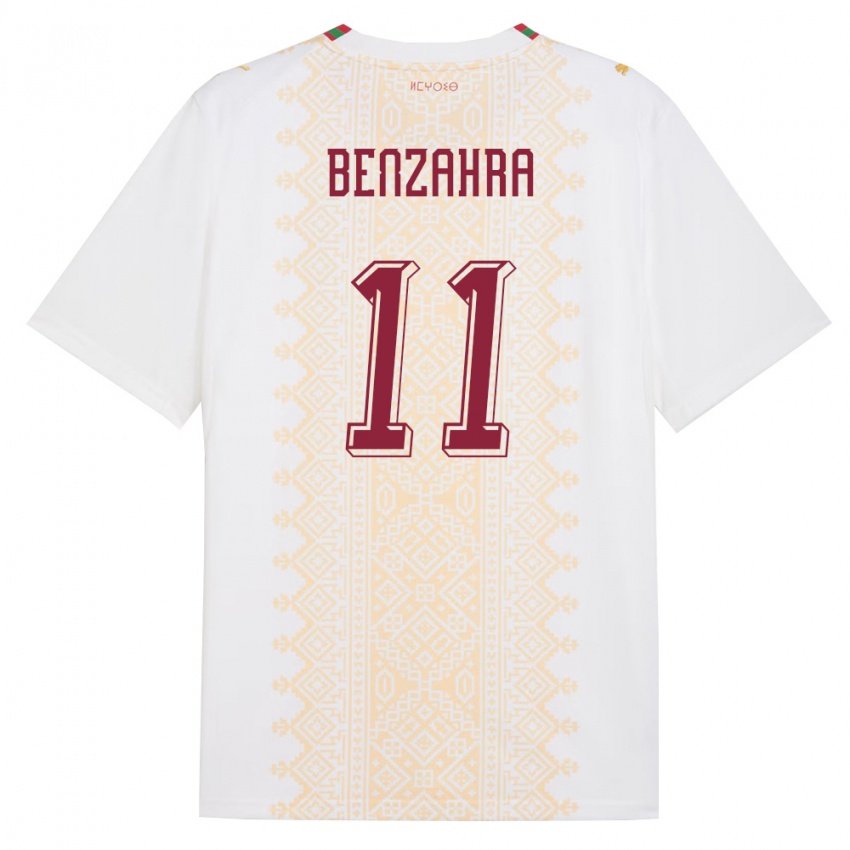 ילדים מָרוֹקוֹ ספואן בן סאלם #11 לבן זהב אדום הרחק ג'רזי 26-28 חולצה קצרה