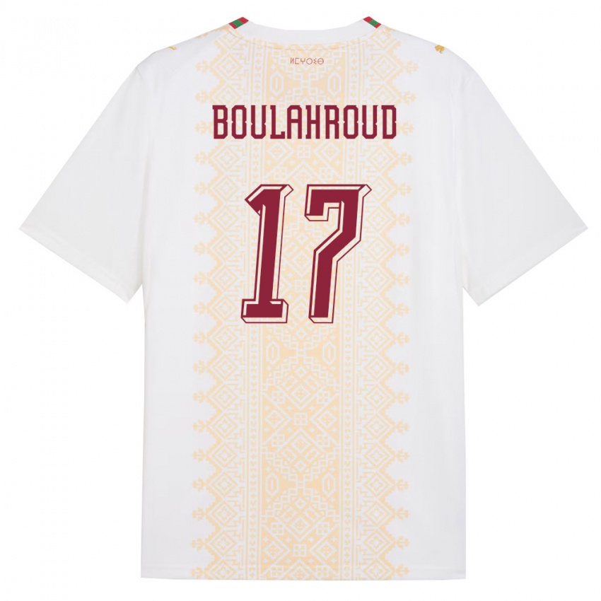 ילדים מָרוֹקוֹ צ'רף אדין בולהרוד #17 לבן זהב אדום הרחק ג'רזי 26-28 חולצה קצרה