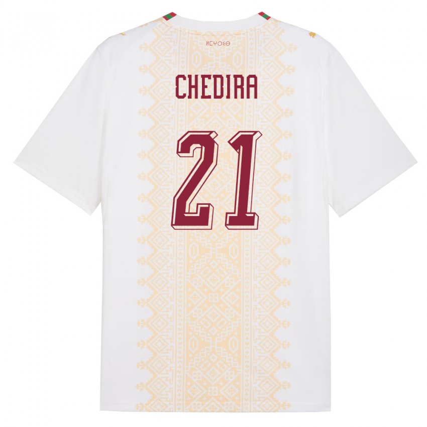 ילדים מָרוֹקוֹ וואליד שדירה #21 לבן זהב אדום הרחק ג'רזי 26-28 חולצה קצרה