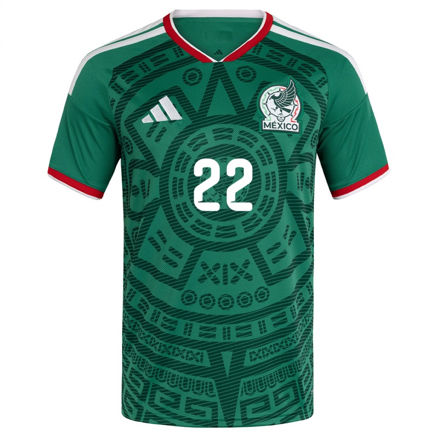 גברים מקסיקו דיאנה גרסיה #22 ירוק לבן אדום ג'רזי ביתית 26-28 חולצה קצרה