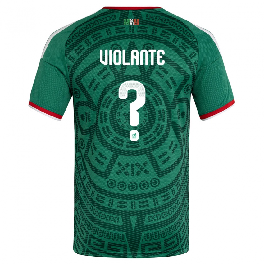 גברים מקסיקו איסאיאס ויולנטה #0 ירוק לבן אדום ג'רזי ביתית 26-28 חולצה קצרה