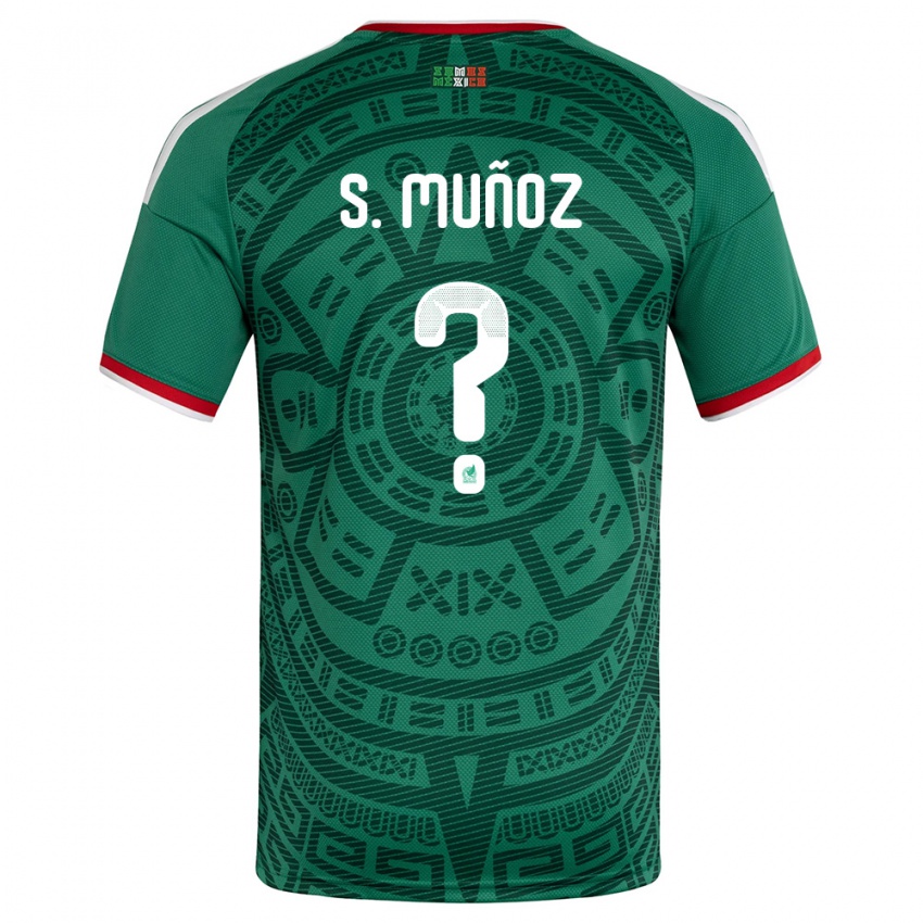 גברים מקסיקו סנטיאגו מוניוס #0 ירוק לבן אדום ג'רזי ביתית 26-28 חולצה קצרה