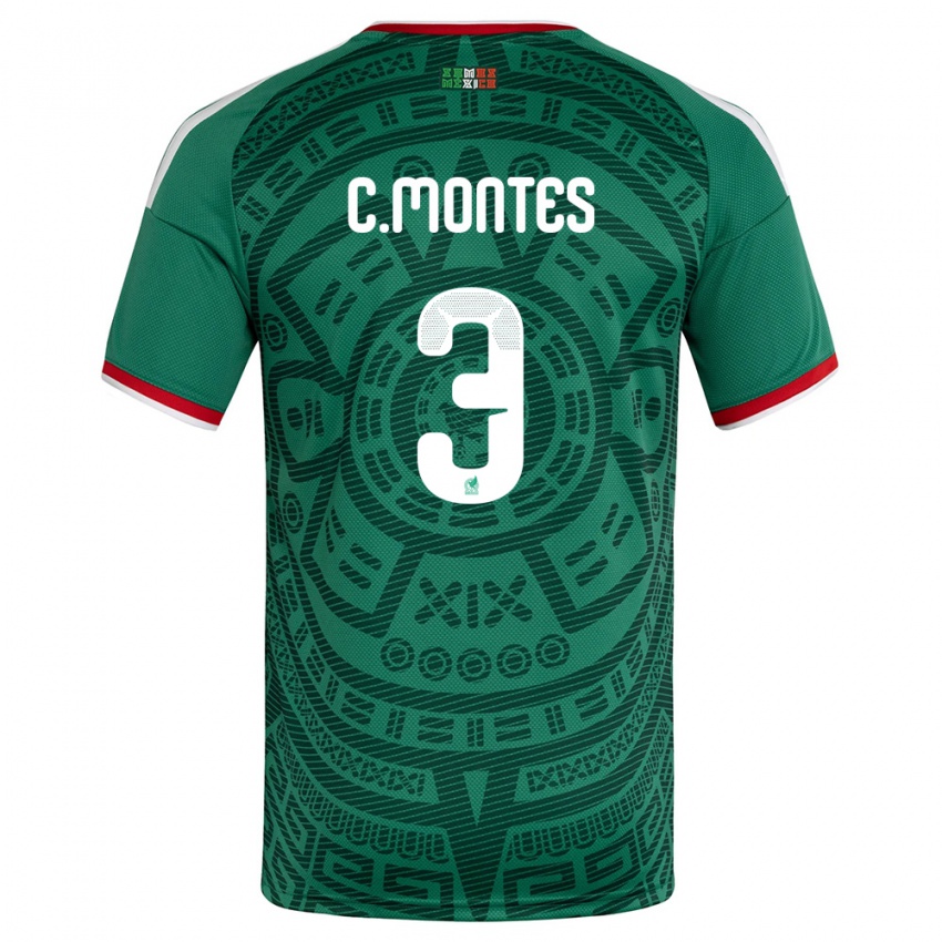 גברים מקסיקו סזר מונטס #3 ירוק לבן אדום ג'רזי ביתית 26-28 חולצה קצרה