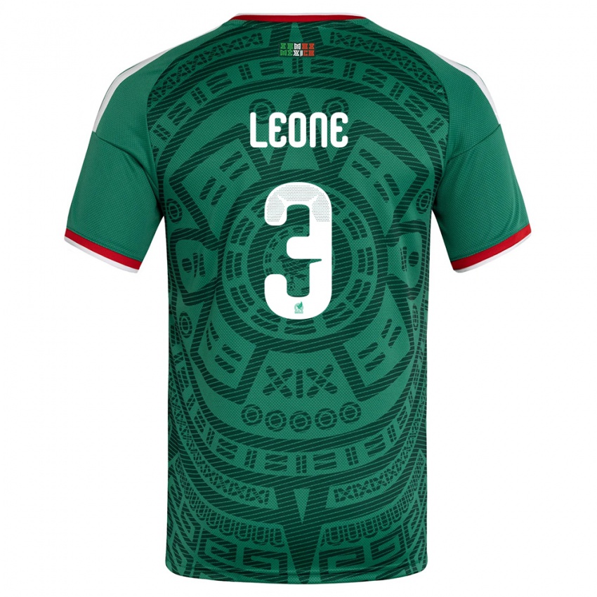 גברים מקסיקו טוני לאונה #3 ירוק לבן אדום ג'רזי ביתית 26-28 חולצה קצרה