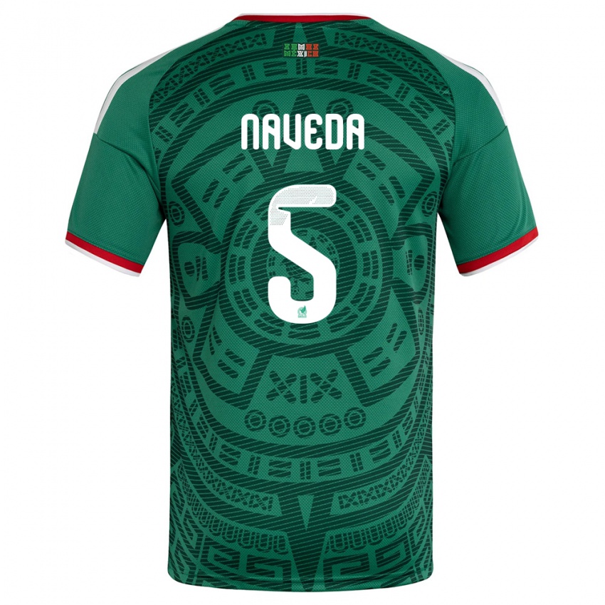 גברים מקסיקו סנטיאגו נאבדה #5 ירוק לבן אדום ג'רזי ביתית 26-28 חולצה קצרה