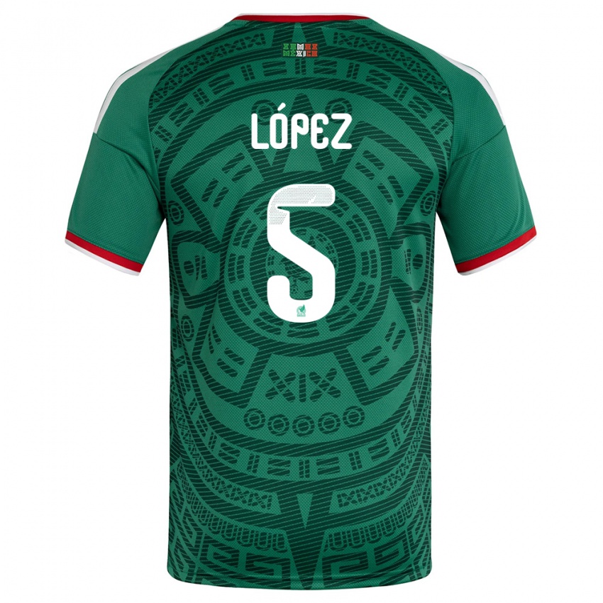 גברים מקסיקו ג׳ימנה לופס #5 ירוק לבן אדום ג'רזי ביתית 26-28 חולצה קצרה