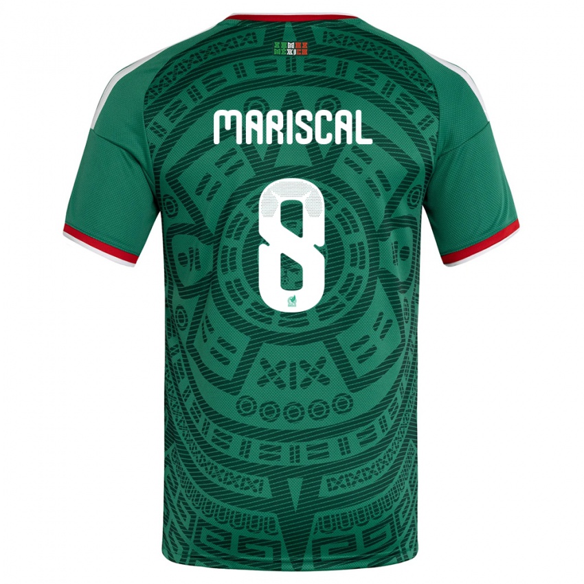 גברים מקסיקו סלבדור מאריסקל מורה #8 ירוק לבן אדום ג'רזי ביתית 26-28 חולצה קצרה