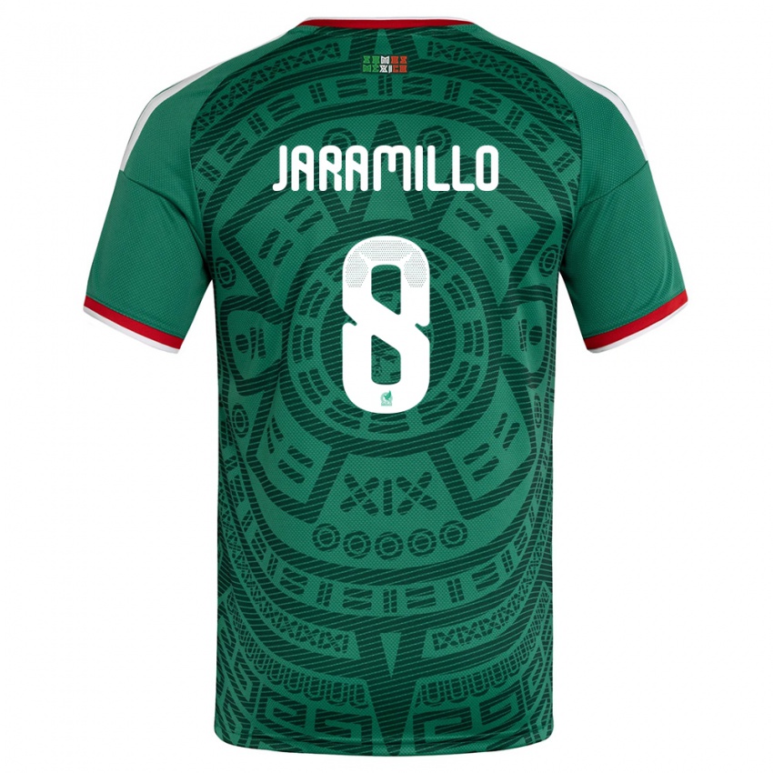גברים מקסיקו קרולינה חרמיליו #8 ירוק לבן אדום ג'רזי ביתית 26-28 חולצה קצרה