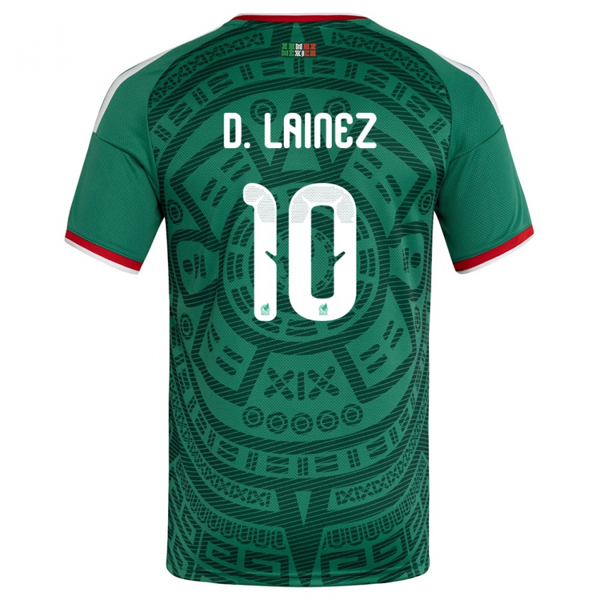 גברים מקסיקו דייגו לאינס לייבה #10 ירוק לבן אדום ג'רזי ביתית 26-28 חולצה קצרה