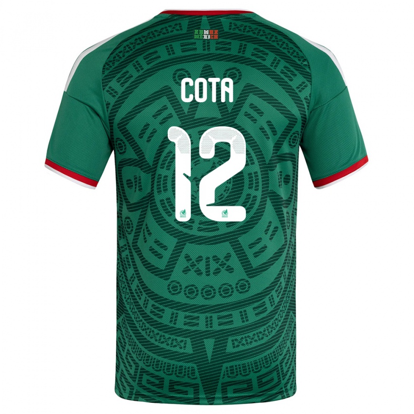 גברים מקסיקו רודולפו קוטה #12 ירוק לבן אדום ג'רזי ביתית 26-28 חולצה קצרה