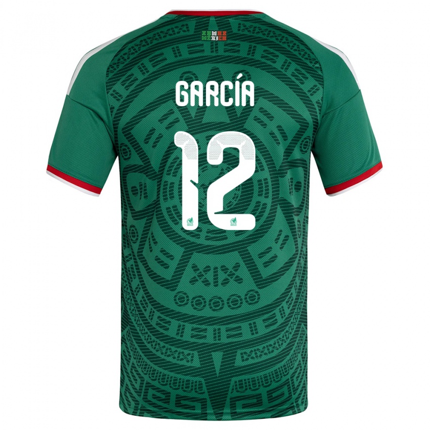 גברים מקסיקו אדוארדו גרסיה #12 ירוק לבן אדום ג'רזי ביתית 26-28 חולצה קצרה